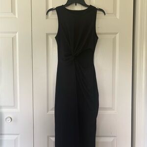 Black Sleeveless summer Dress asymmetrical cut out